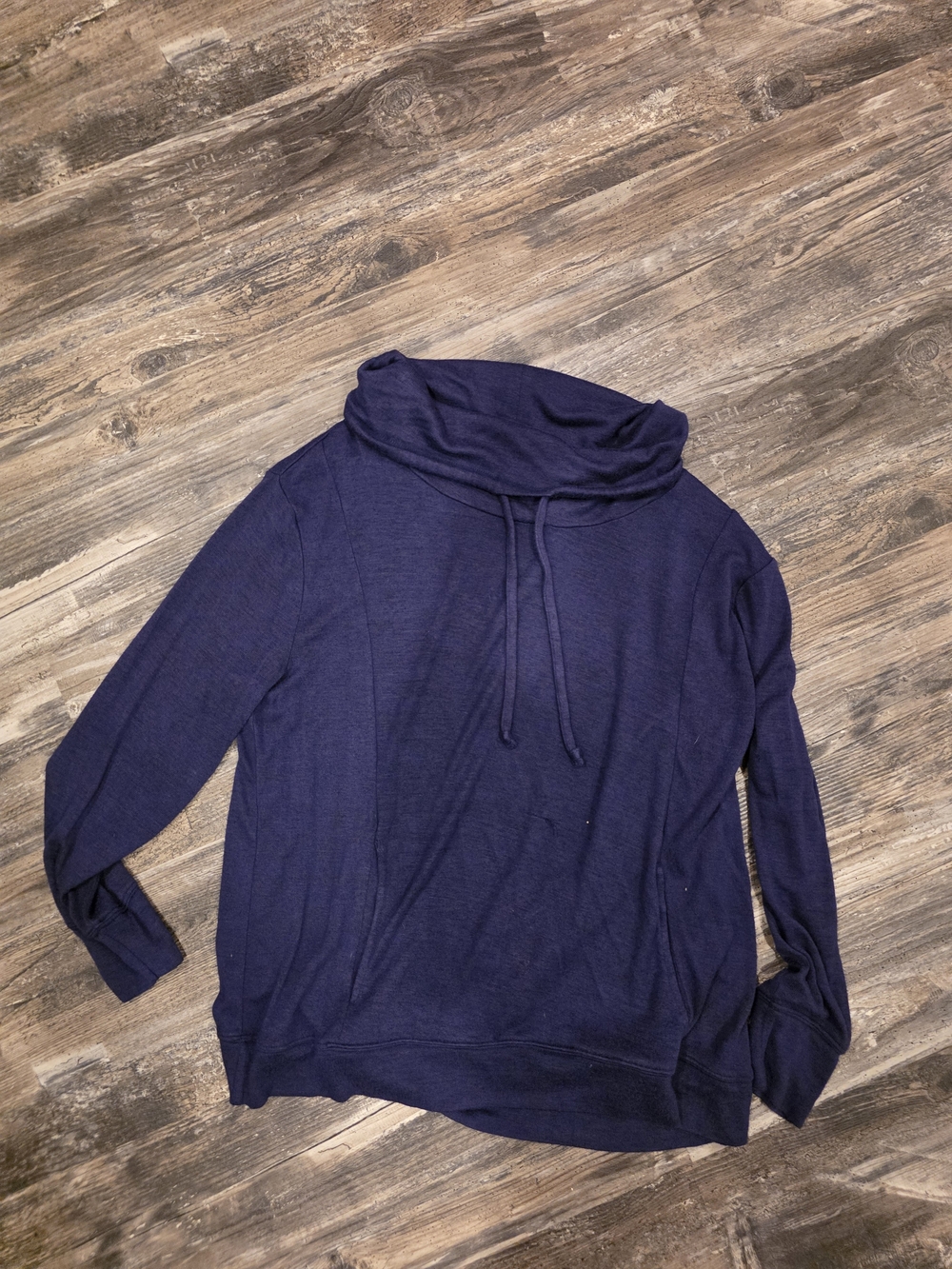 Women's Navy Cowl Neck Sweater - Classic Comfort